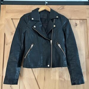 BLANK NYC Vegan Leather Moto Jacket Black Size XS
